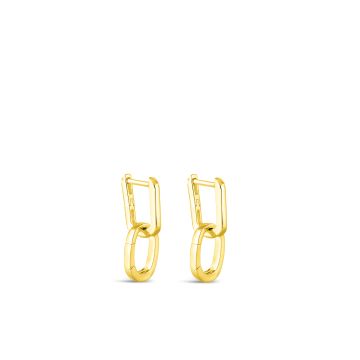 Collectible Travel Treasures Charm Holder Huggie Hoop Earrings - 14k Gold Vermeil