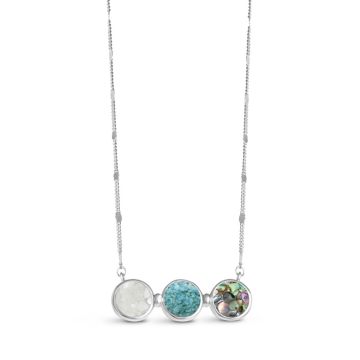Triple Bezel Organic Stationary Necklace