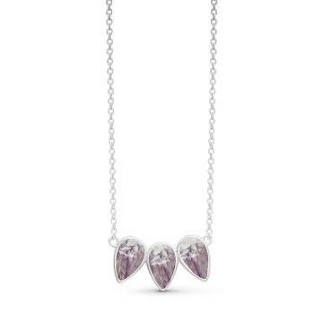 Triple Teardrop Stationary Necklace - Mother of Pearl Gradient