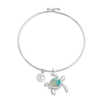 Turtle Bangle - Turquoise Gradient