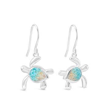 Turtle Drop Earrings - Turquoise Gradient