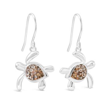 Turtle Drop Earrings - Diamond Gradient