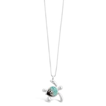 Turtle Necklace - Dune Silver - Ocean Gradient