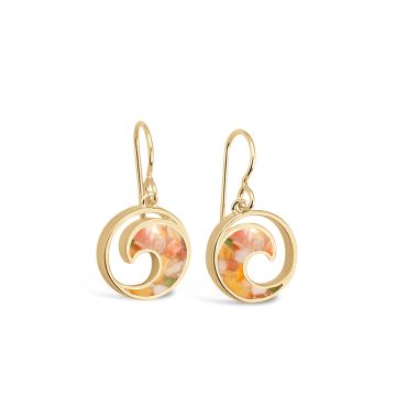 Wave Drop Earrings - Dune Gold