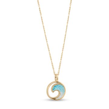 Wave Necklace - Dune Gold - Turquoise Gradient