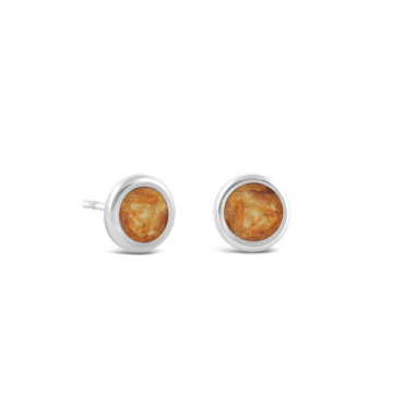 Birth Month Flower Dune Drop Studs - October - Marigold