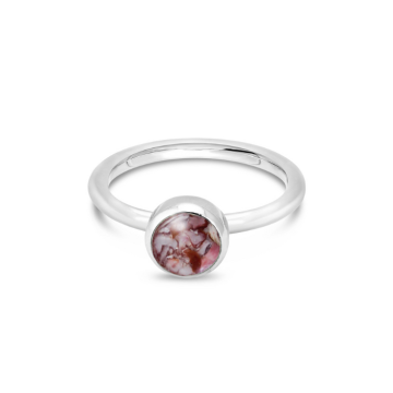 Birth Month Shell Stacker Ring - Round - November - Scallop Shell
