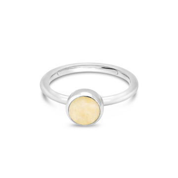 Birth Month Shell Stacker Ring - Round - December - Jingle Shell