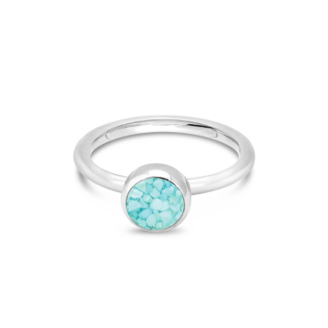 Birth Month Power Stone Stacker Ring - Round - December - Turquoise