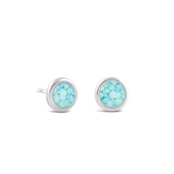 Birth Month Power Stone Dune Drop Studs - December - Turquoise