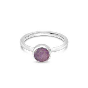Birth Month Power Stone Stacker Ring - Round - February - Amethyst