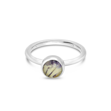 Birth Month Flower Stacker Ring - Round - February - Violet