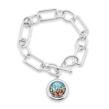 Neptune Toggle Bracelet - Diamond & Turquoise Gradient