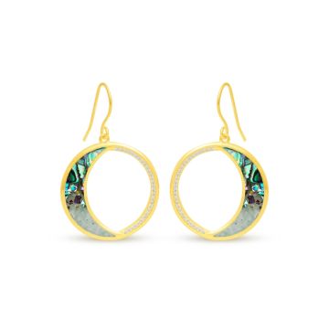 Eclipse Drop Earrings - Dune Gold - Abalone Gradient