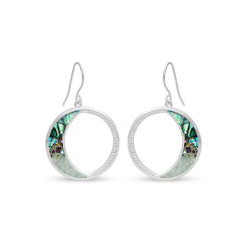Eclipse Drop Earrings - Dune Silver - Abalone Gradient