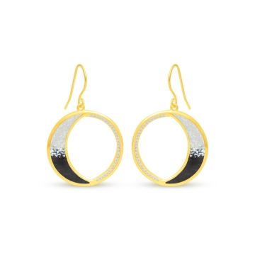Eclipse Drop Earrings - Dune Gold - Mother of Pearl Gradient
