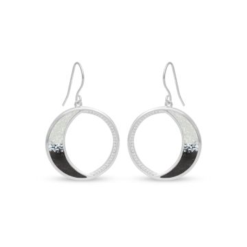 Eclipse Drop Earrings - Dune Silver - Mother of Pearl Gradient
