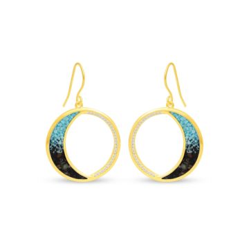 Eclipse Drop Earrings - Dune Gold - Turquoise Gradient
