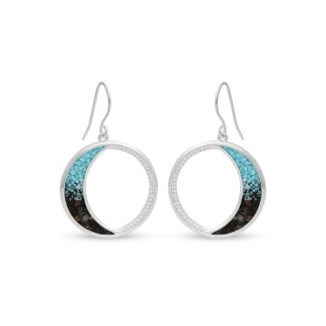 Eclipse Drop Earrings - Dune Silver - Turquoise Gradient