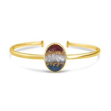 Stars & Stripes - Oval Cuff Bracelet - Gold