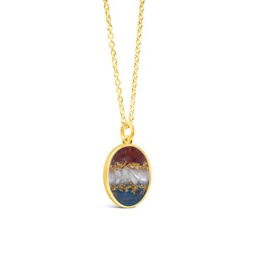 Stars & Stripes - Oval Necklace - Gold