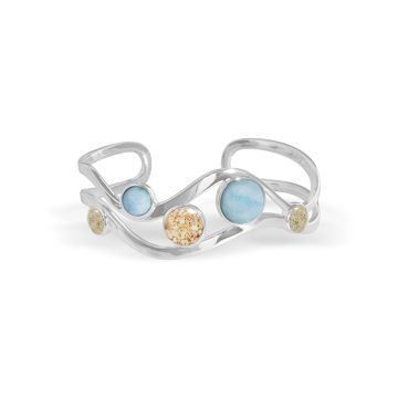 La Mer Cuff Bracelet - Larimar & Sand