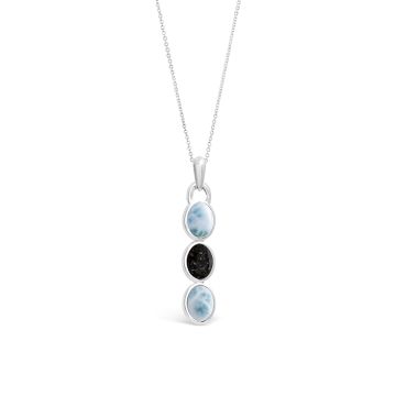 Milan Drop Necklace - Larimar & Sand