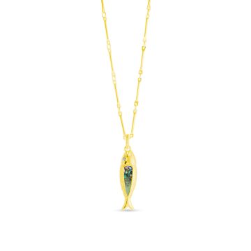 Minnow Necklace - Dune Gold - Abalone Gradient