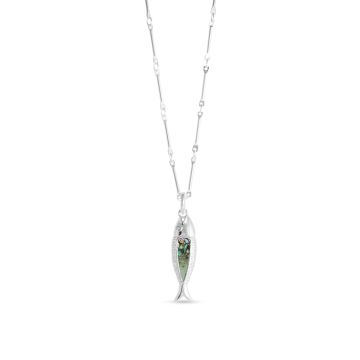 Minnow Pendant - Dune Silver - Abalone Gradient