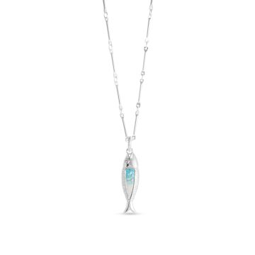 Minnow Necklace - Dune Silver - Turquoise Gradient