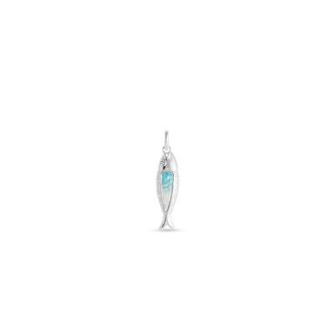 Minnow Pendant - Dune Silver - Turquoise Gradient
