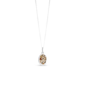 Oval Pendant with White Topaz