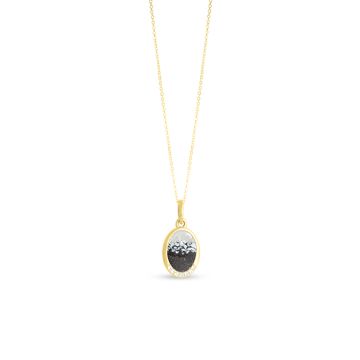 Oval Pendant with White Topaz - Dune Gold - Custom Gradient