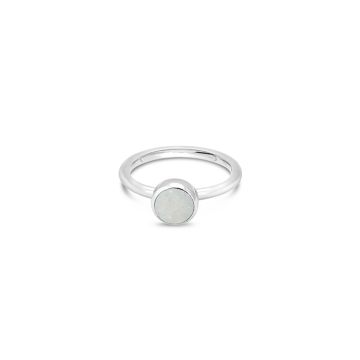 Birth Month Power Stone Stacker Ring - Round - June - Moonstone