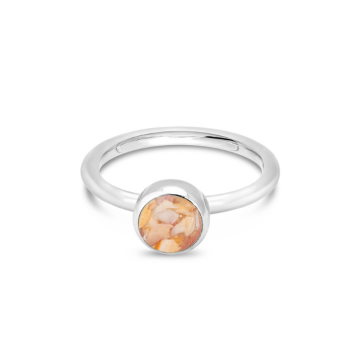 Birth Month Shell Stacker Ring - Round - July - Lion's Paw Shell
