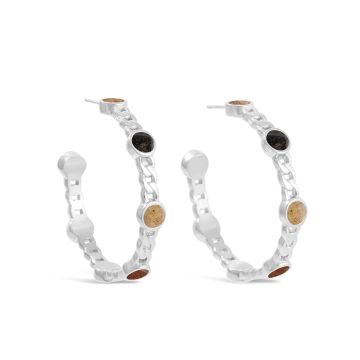 The World Is Yours Hoop Earrings by Christine Kesteloo - Sterling