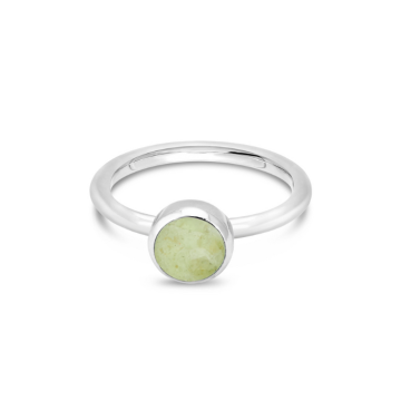 Birth Month Power Stone Stacker Ring - Round - August - Peridot