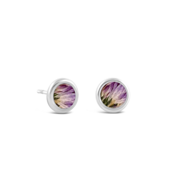 Birth Month Flower Dune Drop Studs - September - Aster