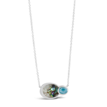 BC - Limited Edition - Twin Oval Day & Night Necklace - Larimar and Sand