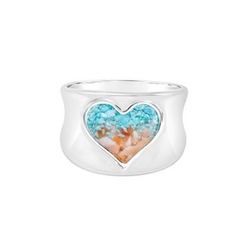 Bayview Ring - Heart - Turquoise Gradient