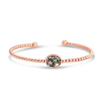 Beaded Cuff Bracelet - Oval - Rose Gold