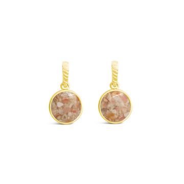 14k gold stud earrings, classic delicate earrings studs womens and custom jewelry gifts made with beach sand, gemstones, or elements. Rope detailing.