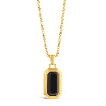 Mi Tesoro - Black Onyx Rolo Necklace - Gold