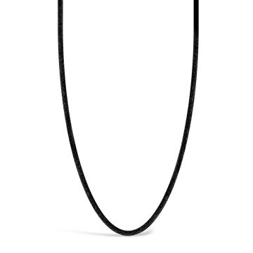 Black Waxed Cotton Cord Necklace