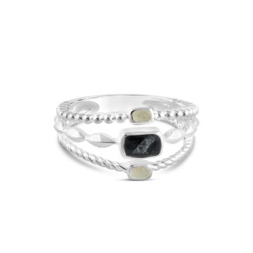 Dune Jewelry x 4ocean - Boho Stack Ring - Florida Black