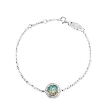 CEI - Round Chain Bracelet with White Topaz - Turquoise Gradient