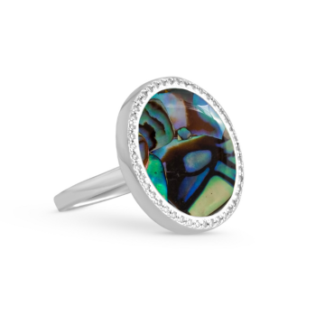 Diamond Solara Ring - Round with Abalone by Christine Kesteloo