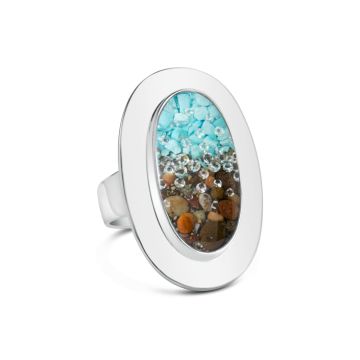 Cocktail Ring - Diamond & Turquoise Gradient