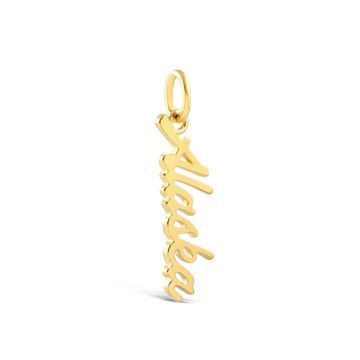 Collectible Travel Treasures Alaska Script Charm - 14k Gold Vermeil