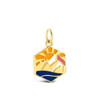 Collectible Travel Treasures Alpenglow Charm - 14k Gold Vermeil